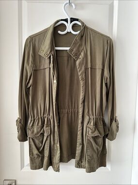 Zara Olive Utility Drawstring Jacket - Women
